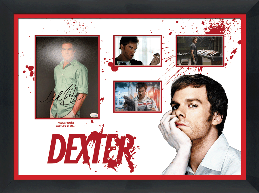 Dexter Framed Display Signed by Michael C Hall - Memorabilia Framers Shop